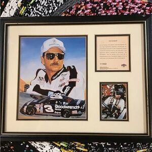 Dale Earnhardt NASCAR racing memorabilia two Photos one framed collectors